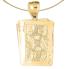 10K, 14K or 18K Gold Playing Cards, 21, Ace And Jack Pendant
