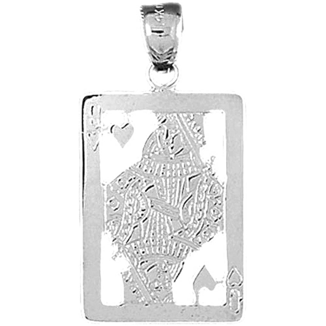 Sterling Silver Playing Cards, Queen Of Hearts Pendant