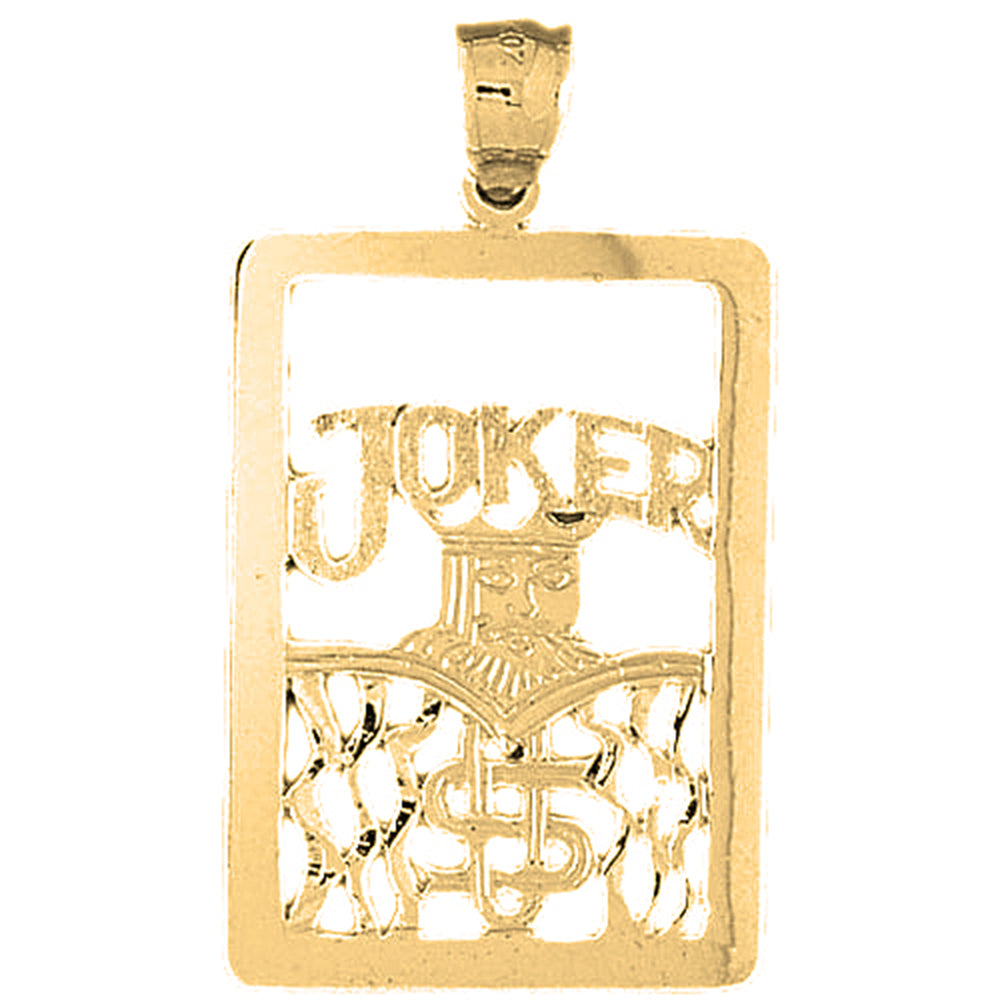 Yellow Gold-plated Silver Playing Cards, Joker Pendant