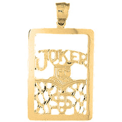 Yellow Gold-plated Silver Playing Cards, Joker Pendant