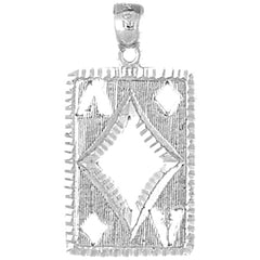 Sterling Silver Playing Cards, Ace Of Diamonds Pendant