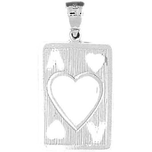10K, 14K or 18K Gold Playing Cards, Ace Of Hearts Pendant