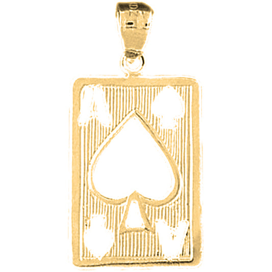 14K or 18K Gold Playing Cards, Ace Of Spades Pendant