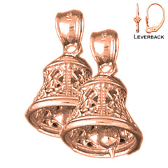 14K or 18K Gold 22mm 3D Bell Earrings
