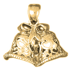 Yellow Gold-plated Silver Christmas Bells Pendant