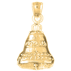 Yellow Gold-plated Silver Christmas Bell Pendant