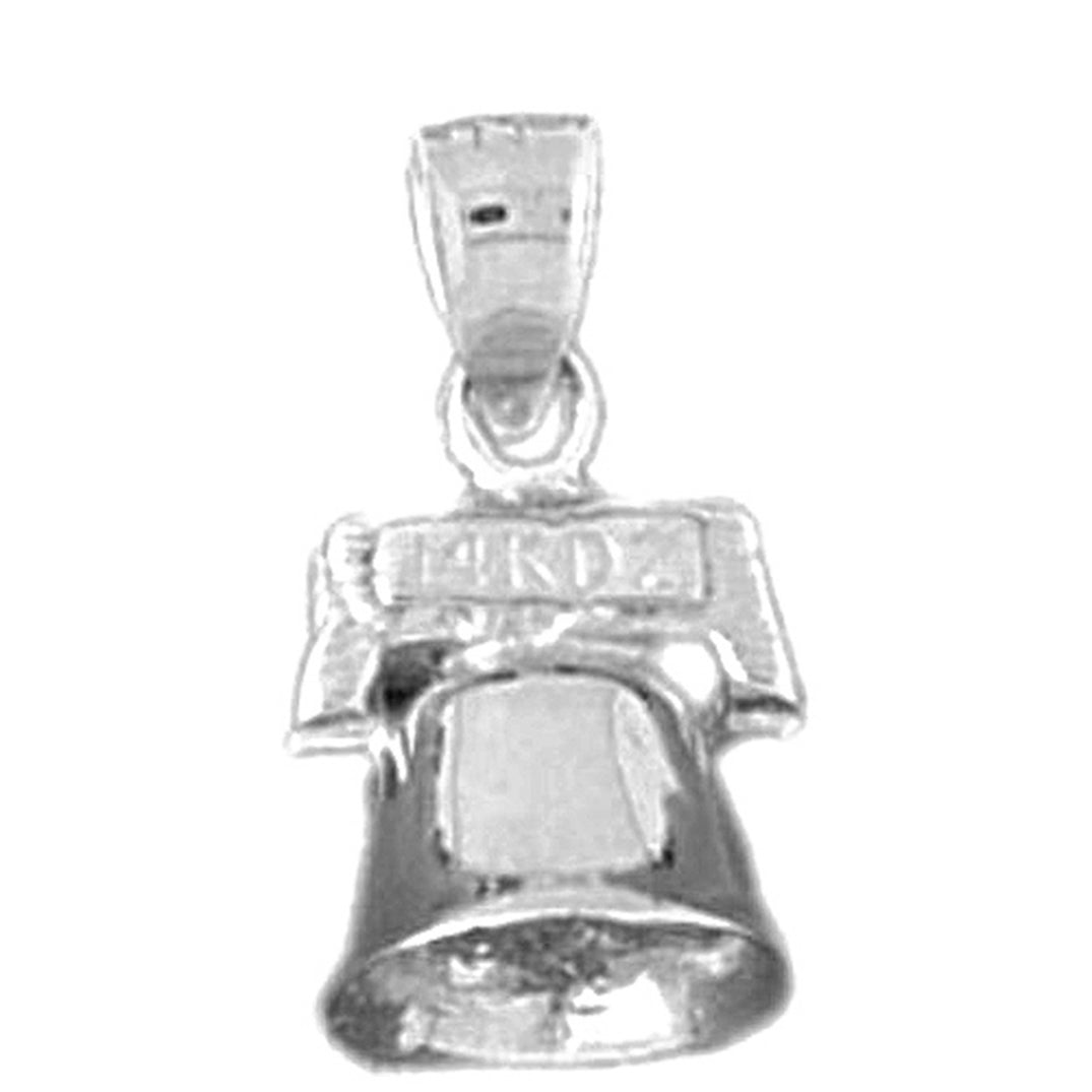 Sterling Silver 3D Christmas Bell Pendant