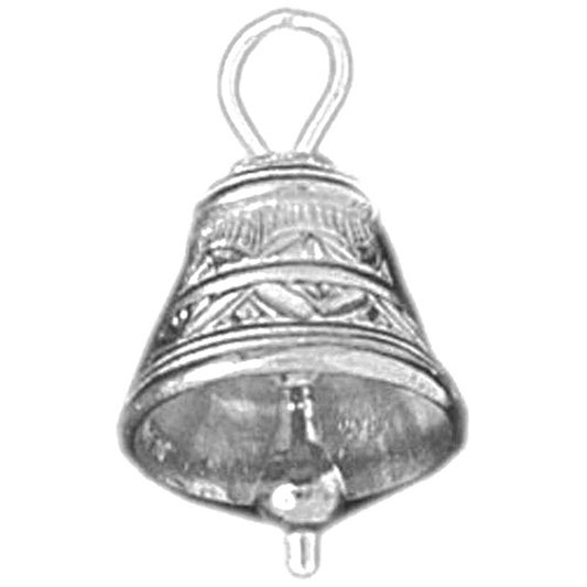 Sterling Silver 3D Christmas Bell Pendant