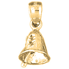 Yellow Gold-plated Silver Christmas Bell Pendant