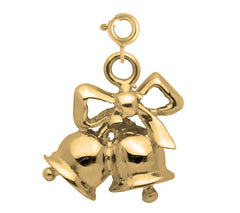 Yellow Gold-plated Silver Christmas Bell Pendant