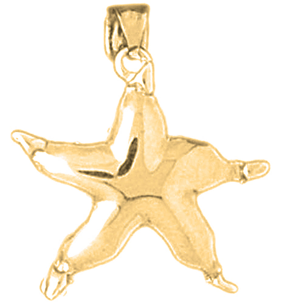 Yellow Gold-plated Silver Christmas Star Pendant