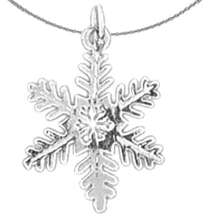Sterling Silver Snow Flake Pendant (Rhodium or Yellow Gold-plated)