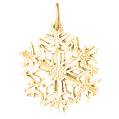 Yellow Gold-plated Silver Snow Flake Pendant