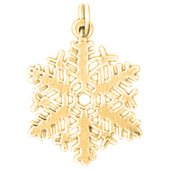 Yellow Gold-plated Silver Snow Flake Pendant