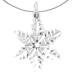 Sterling Silver Snow Flake Pendant (Rhodium or Yellow Gold-plated)