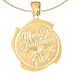 Anhänger „Frohe Weihnachten“ aus Sterlingsilber (rhodiniert oder gelbvergoldet)