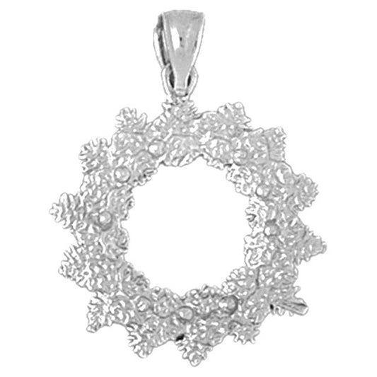 Sterling Silver Christmas Wreath Pendant