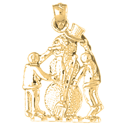 Yellow Gold-plated Silver Snow Man Pendant