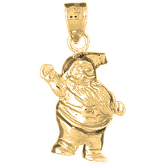 Yellow Gold-plated Silver Santa Clause Pendant