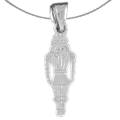 Sterling Silver Nut Cracker Pendant (Rhodium or Yellow Gold-plated)