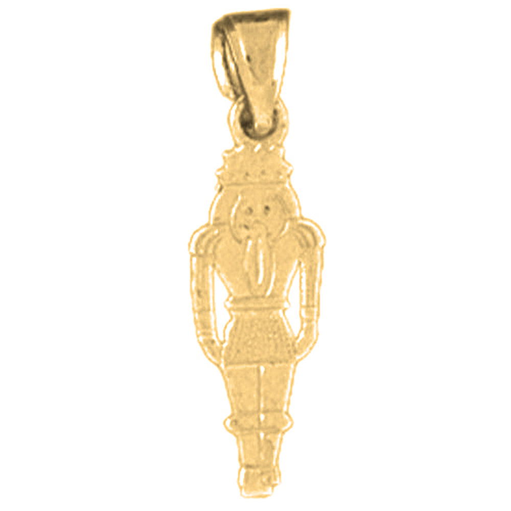 Yellow Gold-plated Silver Nut Cracker Pendant