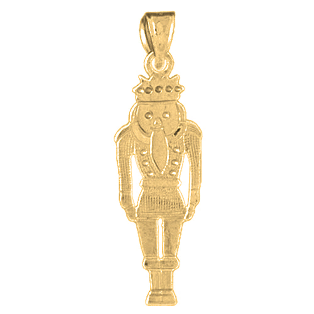 Yellow Gold-plated Silver Nut Cracker Pendant