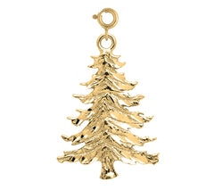 Yellow Gold-plated Silver Christmas Tree Pendant