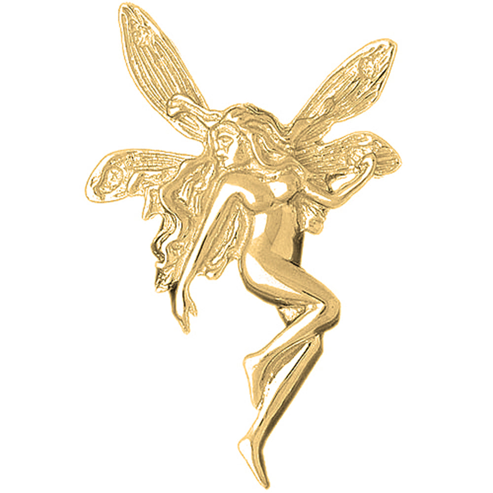 Yellow Gold-plated Silver Fairy Pendant