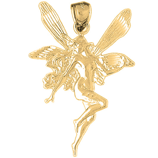 Yellow Gold-plated Silver Fairy Pendant