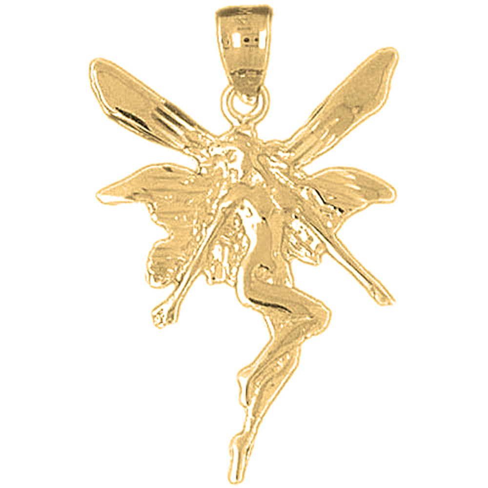 Yellow Gold-plated Silver Fairy Pendant