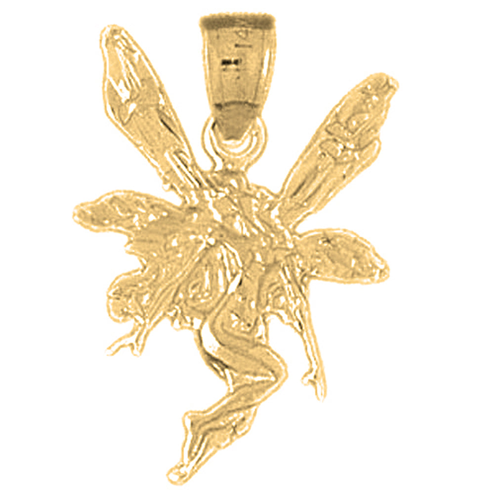 Yellow Gold-plated Silver Fairy Pendant