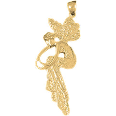 Yellow Gold-plated Silver Fairy Pendant
