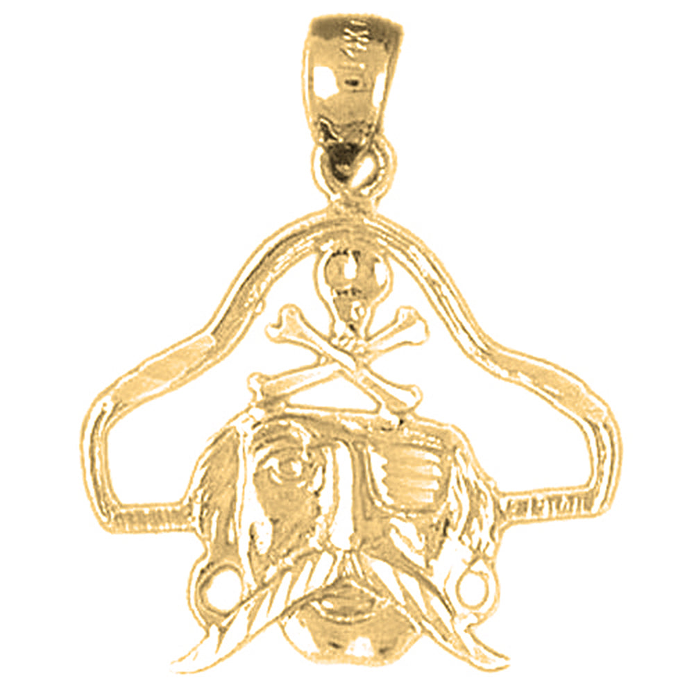 Yellow Gold-plated Silver Pirate Pendant