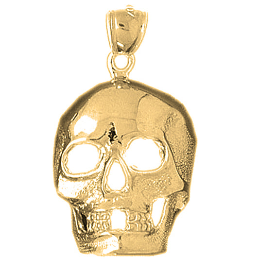 Yellow Gold-plated Silver Skull Pendant