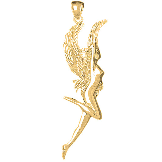Yellow Gold-plated Silver Fairy Angel Pendant