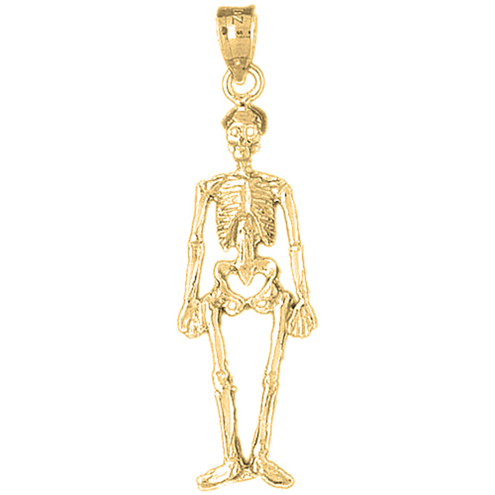 Yellow Gold-plated Silver Skeleton Pendant