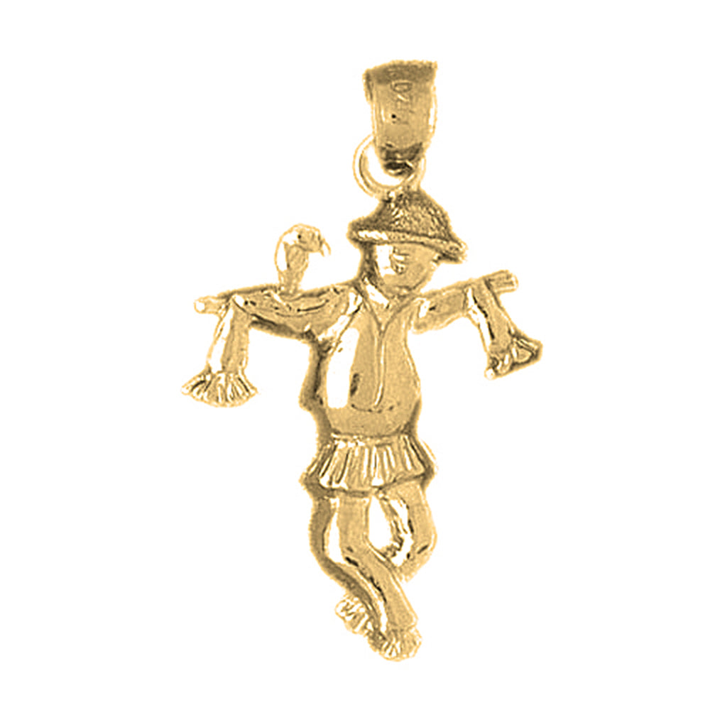 Yellow Gold-plated Silver Scare Crow Pendant