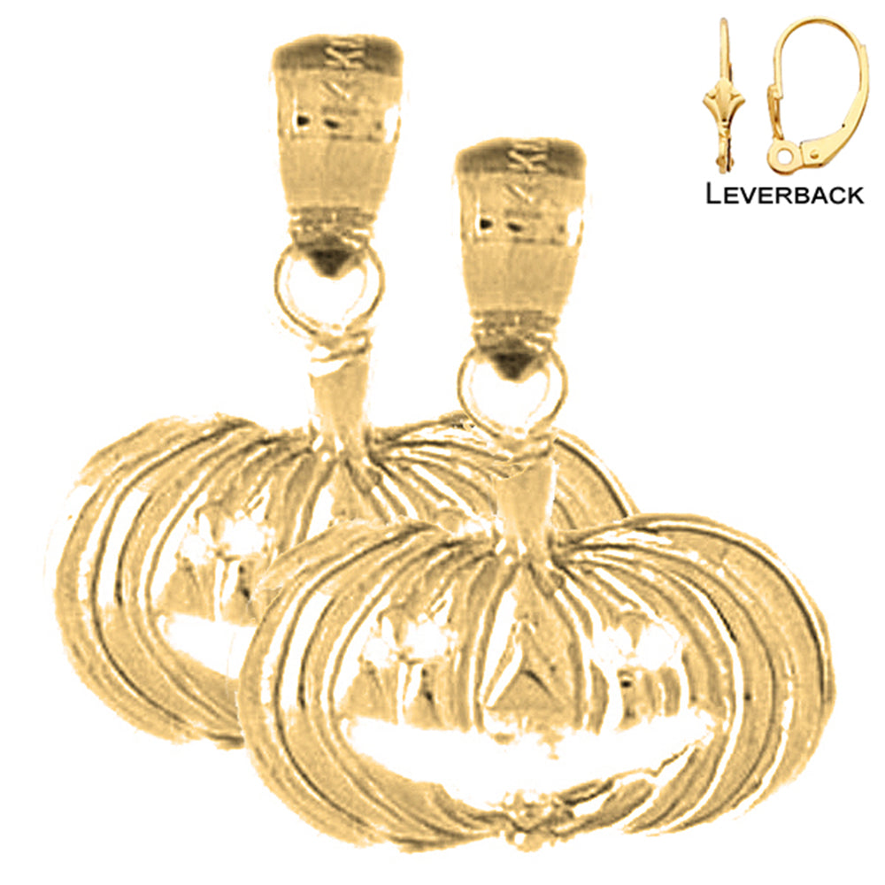 14K or 18K Gold 19mm Pumpkin Earrings