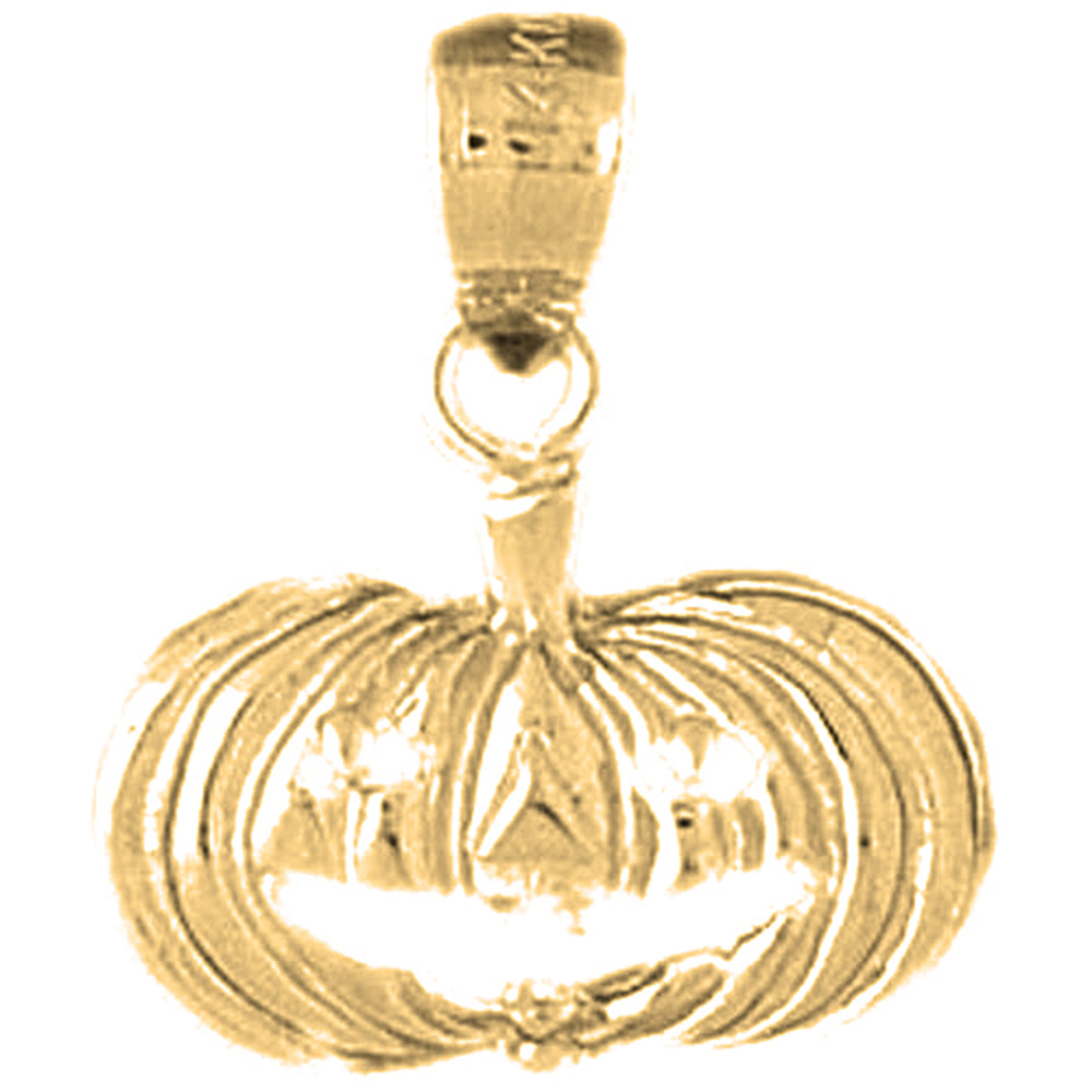 Yellow Gold-plated Silver Pumpkin Pendant