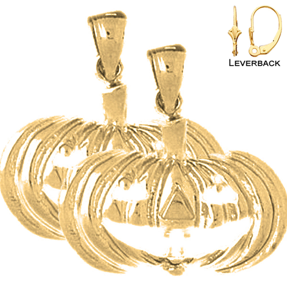 14K or 18K Gold 21mm Pumpkin Earrings
