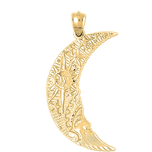 Yellow Gold-plated Silver Moon Pendant