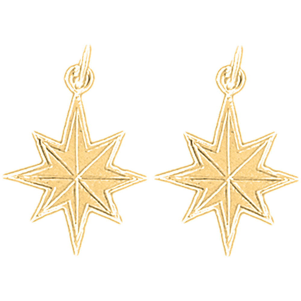 Yellow Gold-plated Silver 21mm Star Earrings