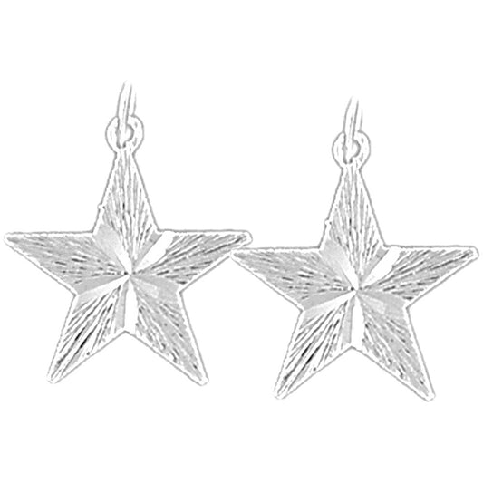 Sterling Silver 19mm Star Earrings