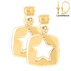 Sterling Silver 11mm Star Earrings (White or Yellow Gold Plated)