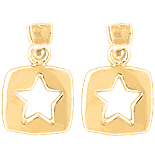 Yellow Gold-plated Silver 11mm Star Earrings