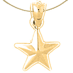 Colgante de estrella de plata de ley (bañado en rodio o oro amarillo)