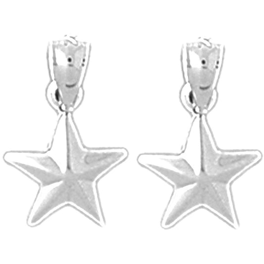 Sterling Silver 15mm Star Earrings