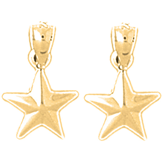 Yellow Gold-plated Silver 15mm Star Earrings