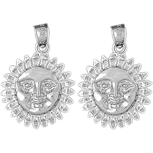Sterling Silver 24mm Sun Earrings