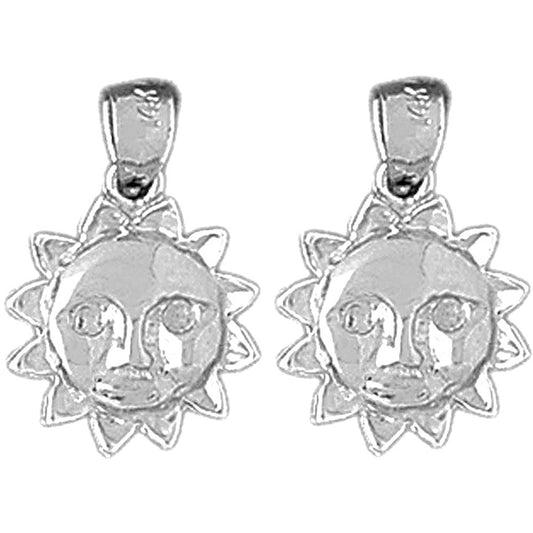 Sterling Silver 18mm Sun Earrings